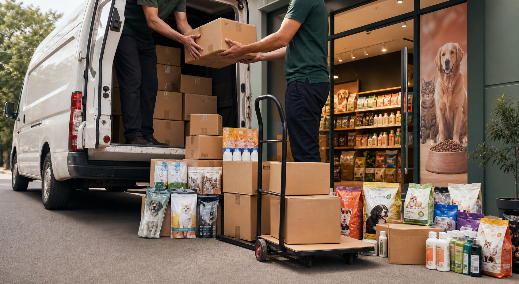 Pet products delivery from distributor to retail partner